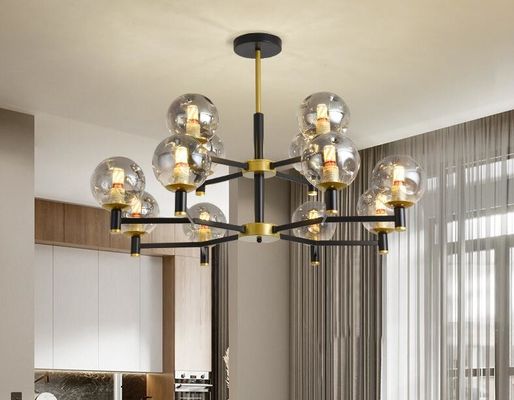 Multi Head Glass Pendant Lamps E27 4000K 6000K Hanging Glass Globe Modern Pendant Lights