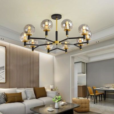 Multi Head Glass Pendant Lamps E27 4000K 6000K Hanging Glass Globe Modern Pendant Lights