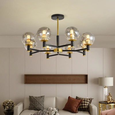 Multi Head Glass Pendant Lamps E27 4000K 6000K Hanging Glass Globe Modern Pendant Lights