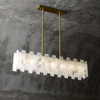 G9 Modern Alabaster Chandelier Decorative Ceiling Hanging Lights For Office 1935lm
