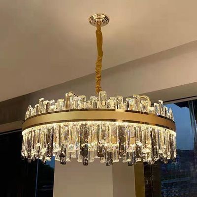 70W 150W Luxury Pendant Lights K9 Crystal Effect Round Pendant Chandelier