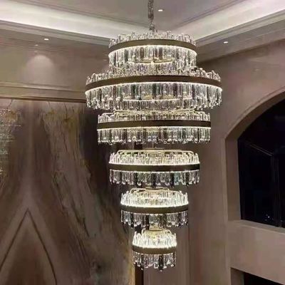70W 150W Luxury Pendant Lights K9 Crystal Effect Round Pendant Chandelier