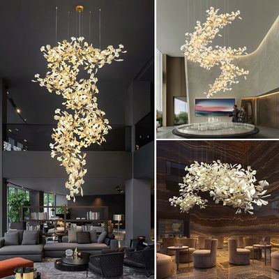 Modern Staircase Project Customized Pendant Lamp Fixtures AC85V To 265V 6000K