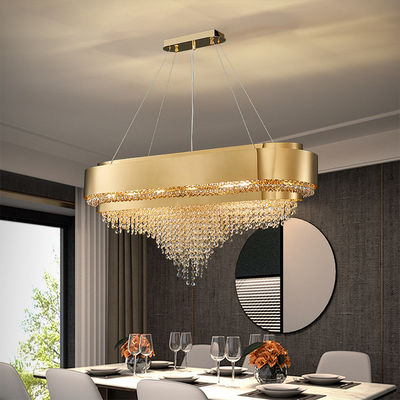 Shopping Mall Titanium Gold Plated Crystal Chandeliers Electroplating E14 Light Source