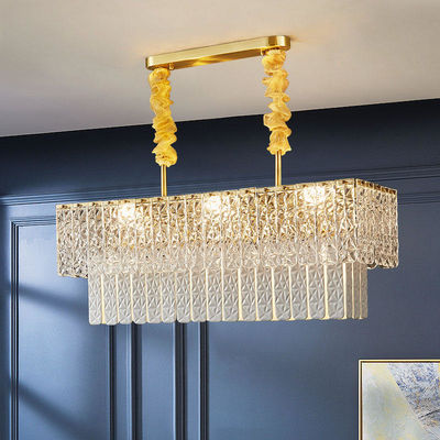 Tricolor Triangular Modern Crystal Chandelier Gold Finish Multiple Processes