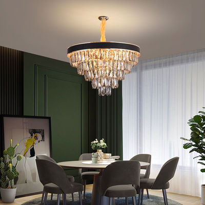 2700k 6500k Smokey Grey Pendant Light Round Crystal Modern Grand Chandelier