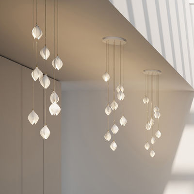 G9 Petal Pendant Ceiling Light Multi Size Ceramic Flower Pendant Light 85V To 265V