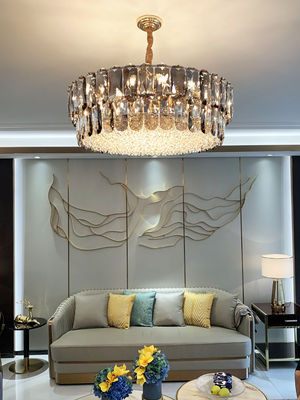 E14 Smoked Grey Pendant Light Rustproof Modern Crystal Chandelier Ceiling Lights