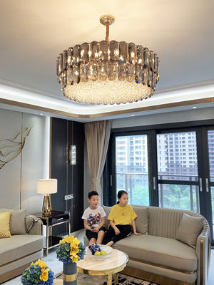 E14 Smoked Grey Pendant Light Rustproof Modern Crystal Chandelier Ceiling Lights