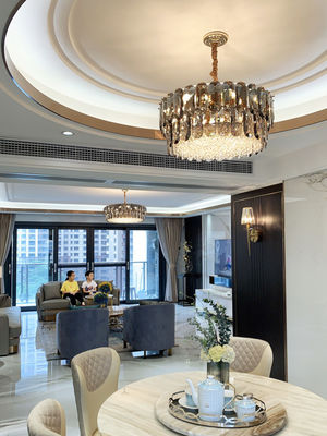 E14 Smoked Grey Pendant Light Rustproof Modern Crystal Chandelier Ceiling Lights