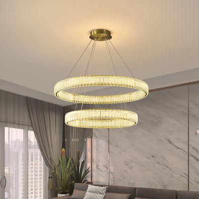 Dimmable Modern Ring Chandelier 90W 315W 3 Ring Crystal Pendant Light
