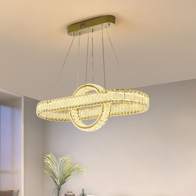 Dimmable Modern Ring Chandelier 90W 315W 3 Ring Crystal Pendant Light