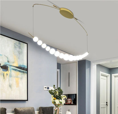 Linear Glass Pendant Lamps 32W 3000K Warm Light White Glass Ball Custom Pendant Light