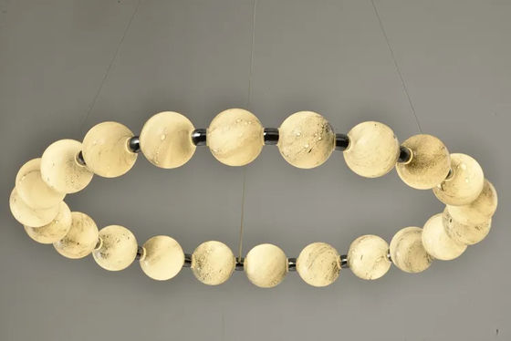 100V To 277V Indoor Modern Circular Ring Chandelier Pearl Necklace Chandelier