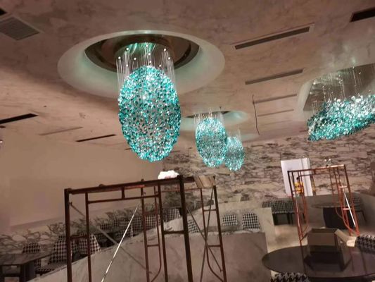 Lobby Crystal Round Shape Custom Chandelier Pendant Lamp K9