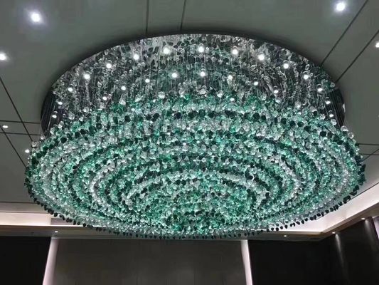 Lobby Crystal Round Shape Custom Chandelier Pendant Lamp K9