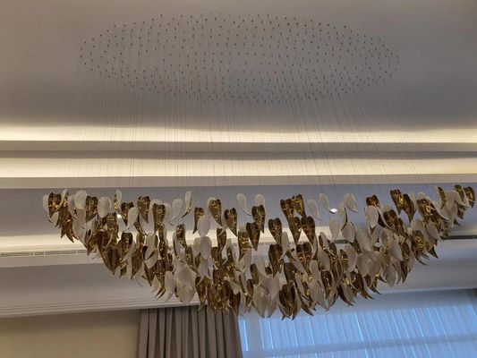 Fashion Creativity Leaf Shape Customized Pendant Lamp Extra Large Chandeliers