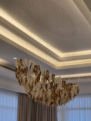 Fashion Creativity Leaf Shape Customized Pendant Lamp Extra Large Chandeliers