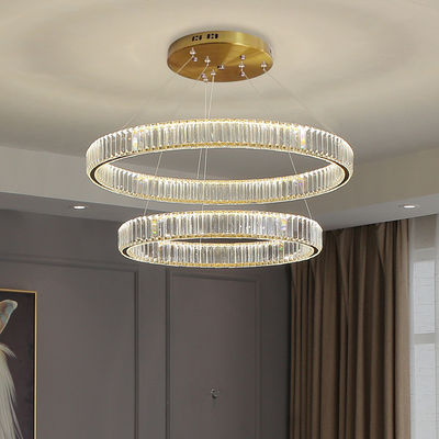 Multilayer High End Foyer Large Foyer Chandeliers Vertical Ring Pendant Light Rustproof