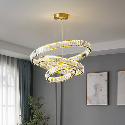 Multilayer High End Foyer Large Foyer Chandeliers Vertical Ring Pendant Light Rustproof