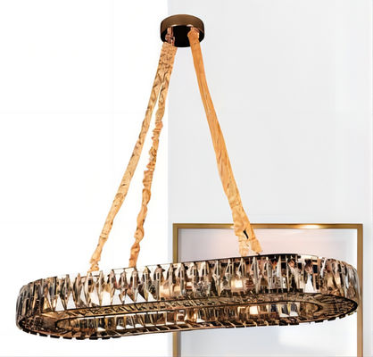 Custom Smokey Gray Modern Crystal Chandelier Energy Saving