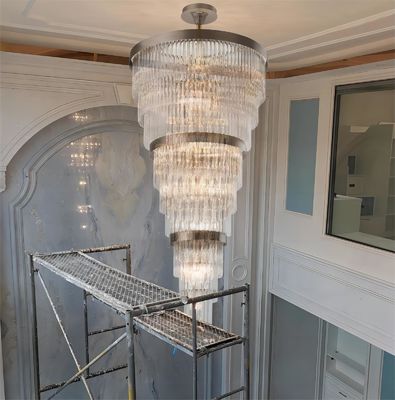 Nordic Purple Crystal Chandelier Lighting For Staircase Hotel Custom Wedding Large Lobby