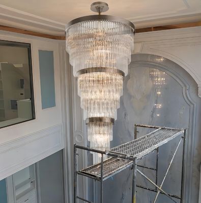 Nordic Purple Crystal Chandelier Lighting For Staircase Hotel Custom Wedding Large Lobby
