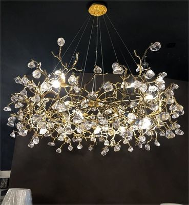 Customized All Copper Creative Glass Stone Pendant Chandelier To Create Light Luxury Style