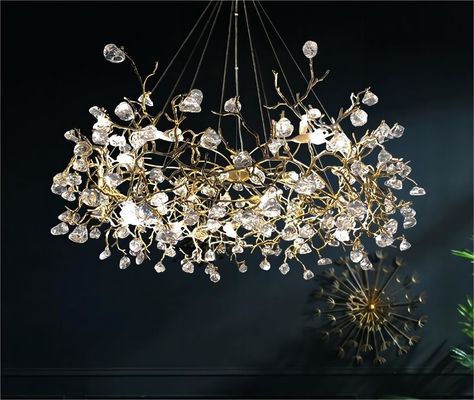 Customized All Copper Creative Glass Stone Pendant Chandelier To Create Light Luxury Style