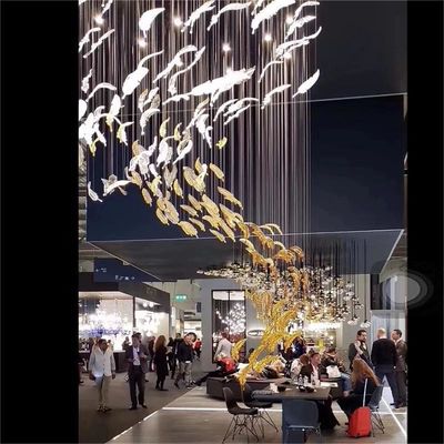 Modern Art Glass Feather Chandeliers