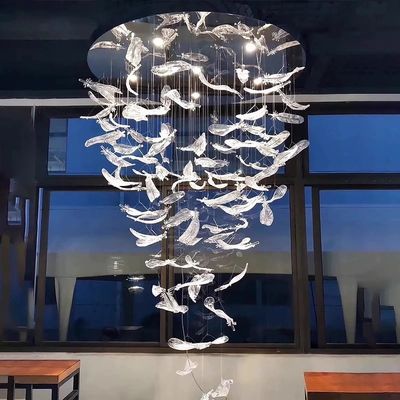Modern Art Glass Feather Chandeliers