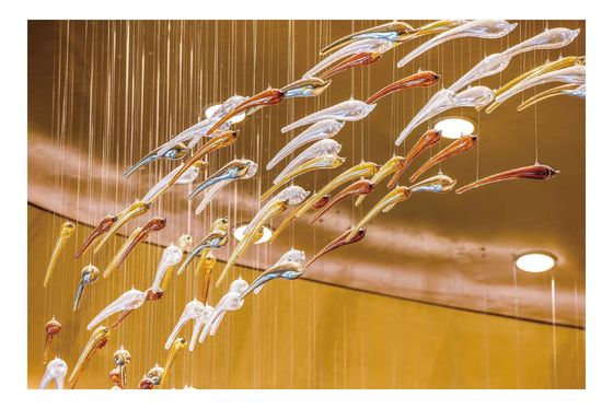 Glaze Art Ocean Theme Glass Fish Chandelier Creative Decorative Chandelier