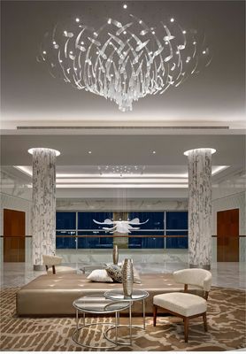Large Scale Commercial Chandeliers Luxury Glass Chandelier For Conference Centers