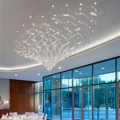 Large Scale Commercial Chandeliers Luxury Glass Chandelier For Conference Centers