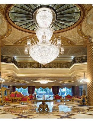 Non Standard Engineering Center Hall Large Chandeliers For Duplex Villa