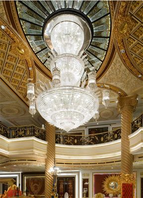 Non Standard Engineering Center Hall Large Chandeliers For Duplex Villa