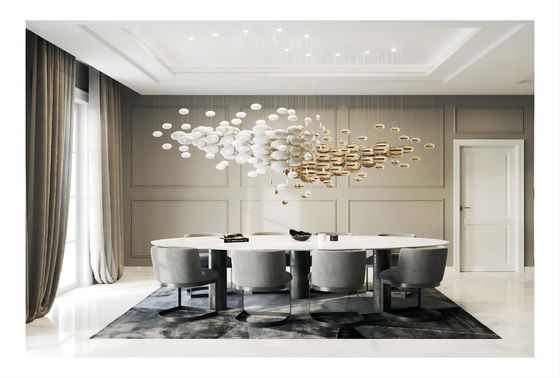 Customized Hotel Lobby Oval Art Chandelier Glass Extra Large Chandeliers