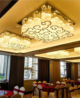 LED Chinese Style Xiangyun Design Custom Crystal High Ceilings Chandeliers