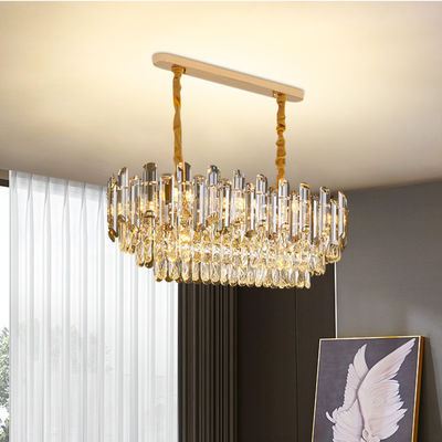 S Gold Smoke Grey K9 Crystal Chandelier Baking Varnish Polishing