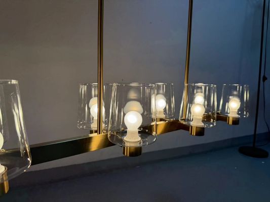 Euro Style 42in Gold Kitchen Island Chandelier Modern Clear Glass Shade