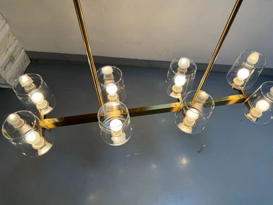 42in 8 Light Contemporary Gold Island Chandelier Lighting Home Foyer Entryway