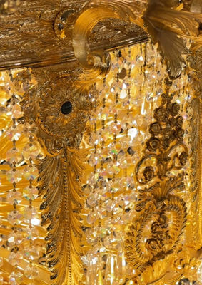 ODM OEM Golden Luxury Large Modern Entry Chandeliers For High End Commercial Buildings