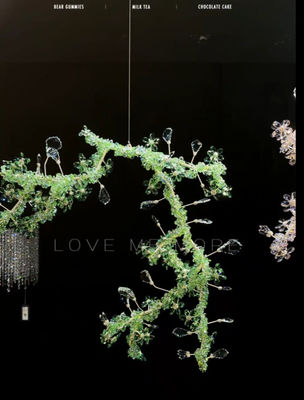 Unique Green Crystal Flower Chandeliers Light For Fantastic Place