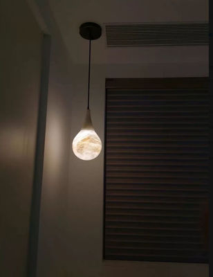 Creative Alabaster Villa Hotel Bedroom Bar Spherical Raindrop Modern Decoration LED Chandelier Marble Light