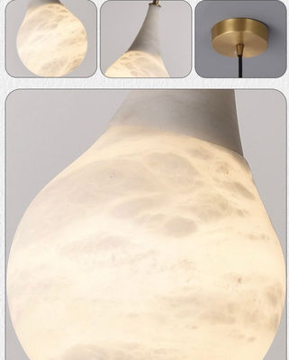 Creative Alabaster Villa Hotel Bedroom Bar Spherical Raindrop Modern Decoration LED Chandelier Marble Light