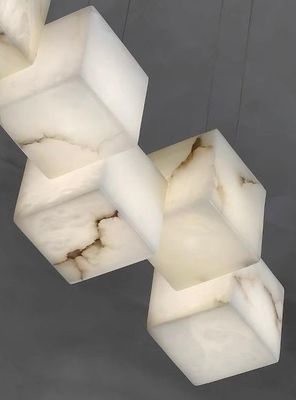 Custom Luxury Alabaster Chandelier Modern Style Villa High Ceiling Hotel Lobby Spiral Staircase Chandelier