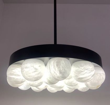 Modern Nordic Marble Chandelier Designer High-end Minimalist Living Room Alabaster Light All Copper Dining Room Bedroom Lamp