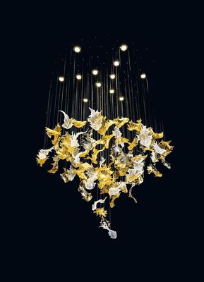 Indoor Decoration Modern Custom Hotel Club Glass Led Big Project Chandelier Pendant Lamp