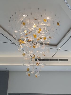 Indoor Decoration Modern Custom Hotel Club Glass Led Big Project Chandelier Pendant Lamp