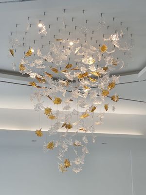 Indoor Decoration Modern Custom Hotel Club Glass Led Big Project Chandelier Pendant Lamp